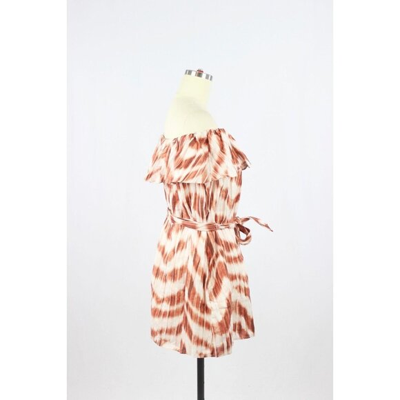 BANANA REPUBLIC Meridian Zebra Print Linen Off Shoulder Ruffle Dress, Size PXS - Picture 5 of 15